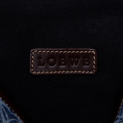 ロエベ LOEWE デニム アナグラム ポシェット ブラウン ショルダーバッグ ブルー WS10219