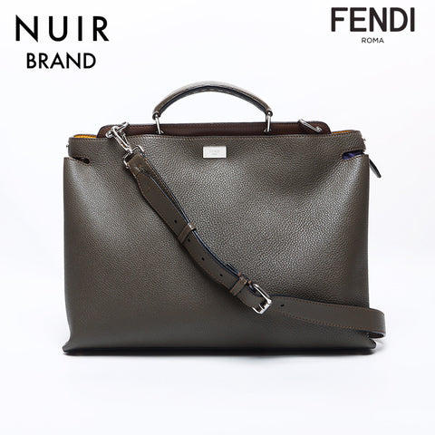 フェンディ FENDI 2way レザー ピーカブー ラージ ショルダーバッグ ブラウン WS10223 – NUIR VINTAGE