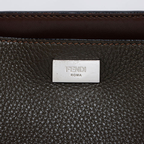 フェンディ FENDI 2way レザー ピーカブー ラージ ショルダーバッグ ブラウン WS10223