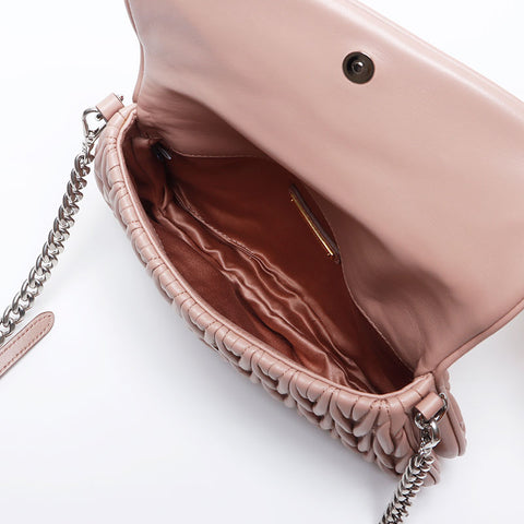Miu Miu Miu Matelasse Chain Silver Hardware Mini Shoulder Bag Pink WS10231