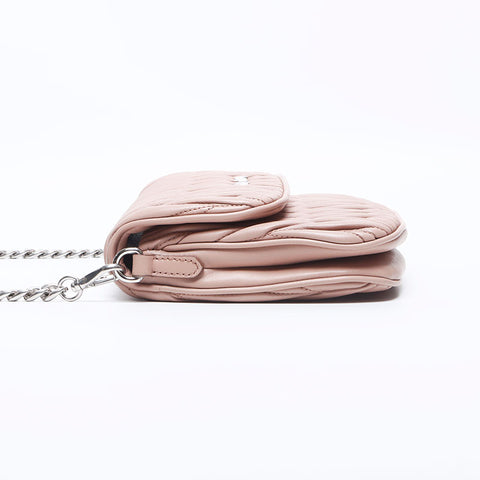 Miu Miu Miu Matelasse Chain Silver Hardware Mini Shoulder Bag Pink WS10231