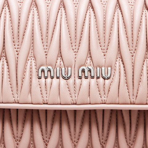 Miu Miu Miu Matelasse Chain Silver Hardware Mini Shoulder Bag Pink WS10231