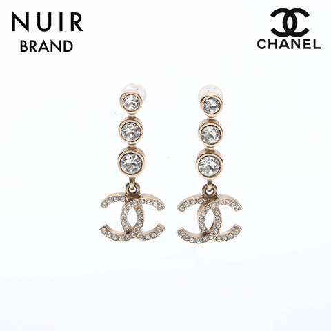 CHANEL F21B COCO Mark Rhinestone Pierce gold WS10233