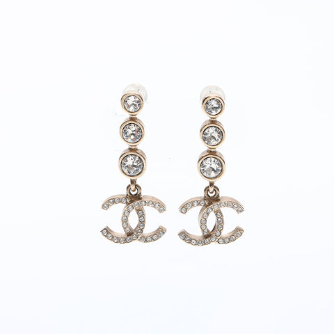 CHANEL F21B COCO Mark Rhinestone Pierce gold WS10233