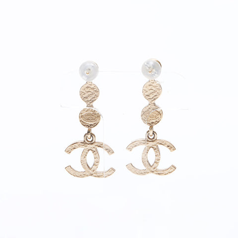 Chanel F21B Coco Mark Rucassement des boucles d'oreilles Gold WS10233
