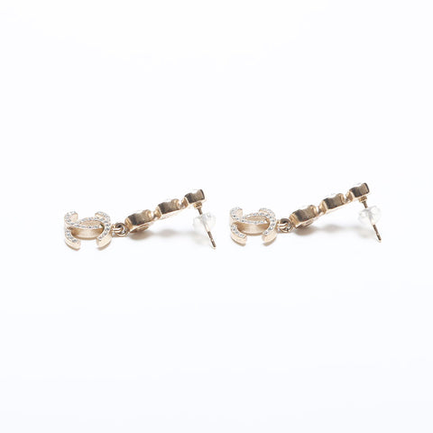 CHANEL F21B COCO Mark Rhinestone Pierce gold WS10233