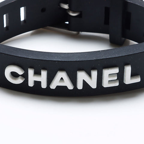 シャネル CHANEL 99P ロゴ ラバー ブレスレット ブラック WS10242