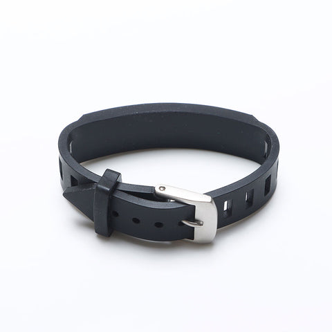 CHANEL 99P logo rubber bracelet black WS10242