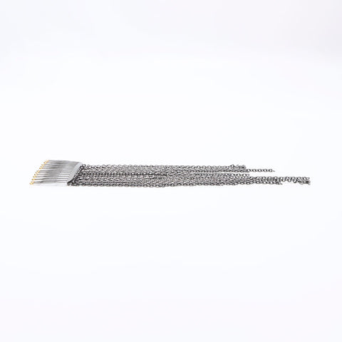CHANEL Chain COCO Mark Kanzashi hair accessory Silver WS10248