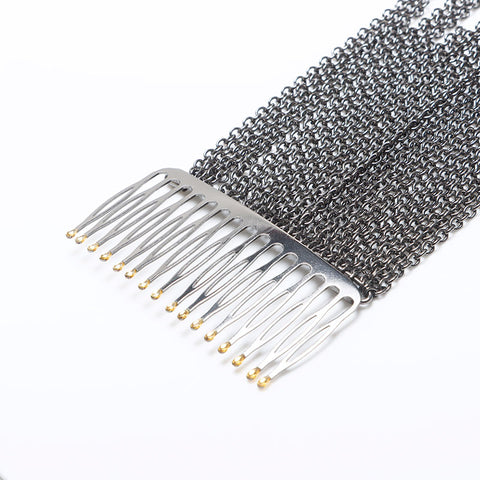 CHANEL Chain COCO Mark Kanzashi hair accessory Silver WS10248
