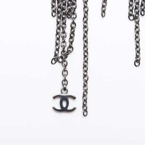 CHANEL Chain COCO Mark Kanzashi hair accessory Silver WS10248