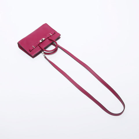 Hermes Tiny Birkin ◻︎⚪Engraved Silver Metal Handbag Purple WS10255