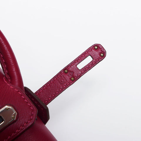 Hermes Tiny Birkin ◻︎⚪Engraved Silver Metal Handbag Purple WS10255