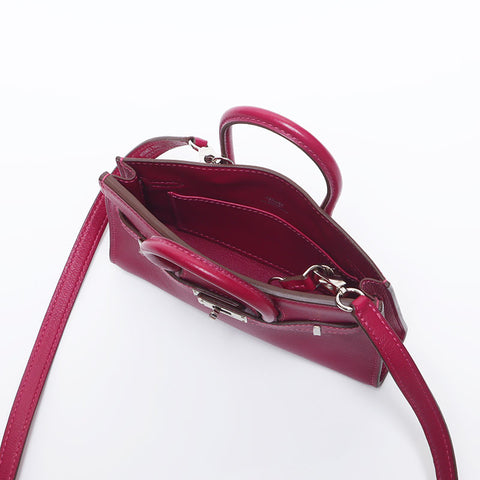 Hermes Tiny Birkin ◻︎⚪Engraved Silver Metal Handbag Purple WS10255