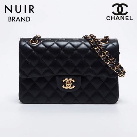 シャネル CHANEL マトラッセ ダブルフラップ ダブルチェーン 18番台 ラムスキン 23cm ショルダーバッグ ブラック WS10256