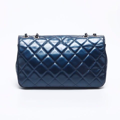 シャネル CHANEL 22番台 マトラッセ チェーン シルバー金具 ショルダーバッグ ブルー WS10261