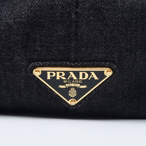 プラダ PRADA カナパ デニム 2way ハンドバッグ グレー WS10262