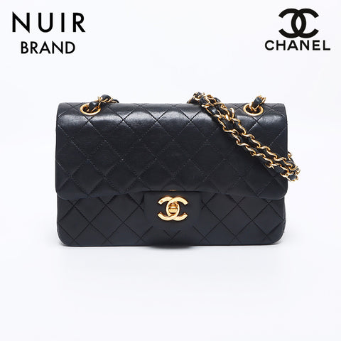 シャネル CHANEL 0番台 マトラッセ ダブルフラップ ダブルチェーン ラムスキン 23cm ショルダーバッグ ブラック WS10263