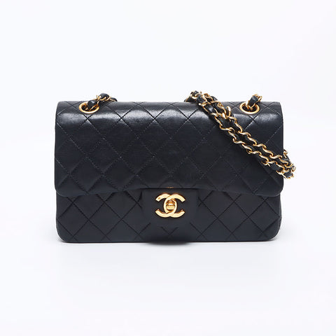 シャネル CHANEL 0番台 マトラッセ ダブルフラップ ダブルチェーン ラムスキン 23cm ショルダーバッグ ブラック WS10263