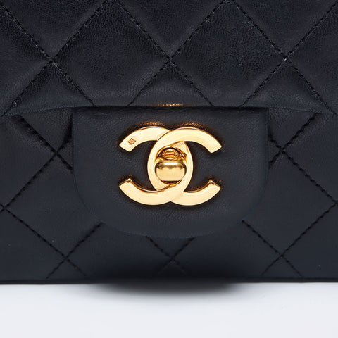 シャネル CHANEL 0番台 マトラッセ ダブルフラップ ダブルチェーン ラムスキン 23cm ショルダーバッグ ブラック WS10263