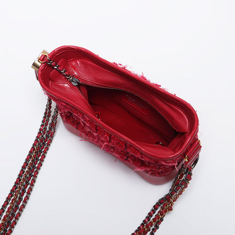 Chanel Chanel 22nd Tweed Gabriel de Chain Sac à épaule rouge WS10264