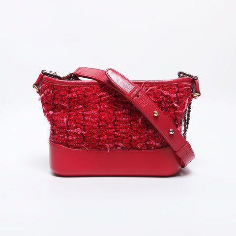 Chanel CHANEL 22nd Tweed Gabriel de Chain Shoulder Bag Red WS10264