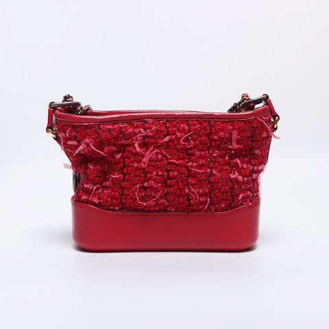 Chanel CHANEL 22nd Tweed Gabriel de Chain Shoulder Bag Red WS10264