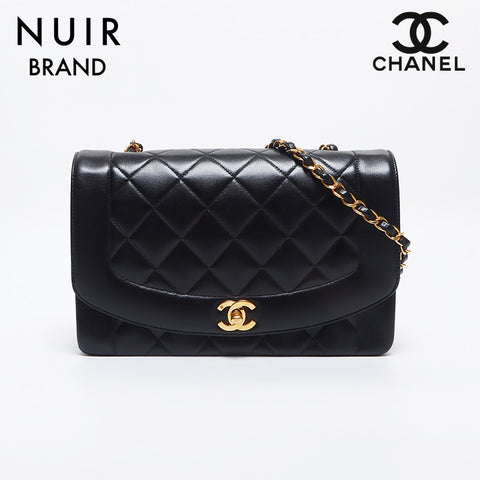 シャネル CHANEL 粉吹き 2番台 ダイアナ マトラッセ チェーン ショルダーバッグ ブラック WS10269