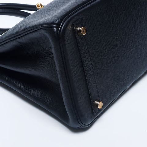 Hermes HERMES ◻︎J engraved Birkin 30cm Gold hardware Handbag Black WS10293