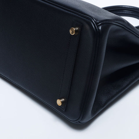 Hermes HERMES ◻︎J engraved Birkin 30cm Gold hardware Handbag Black WS10293