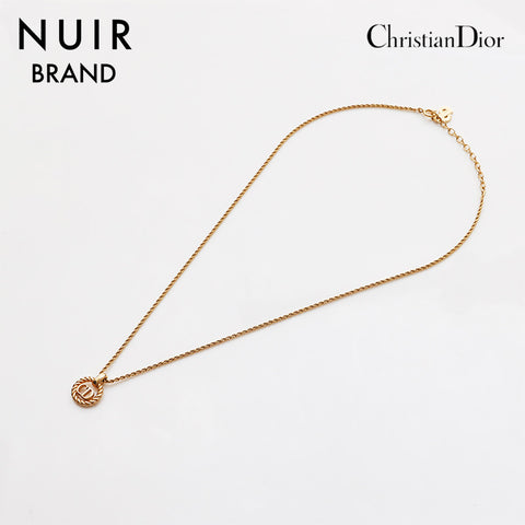 クリスチャンディオール Christian Dior CD ロゴ ネックレス ゴールド WS10296