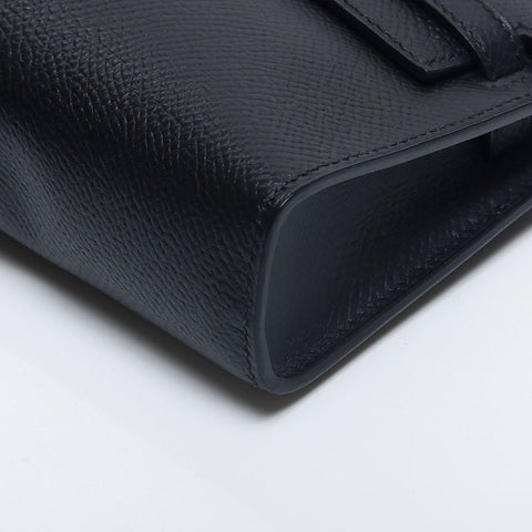 Hermes HERMES ◻︎O engraved Kelly 15 Silver hardware Tiny Handbag Black WS10306
