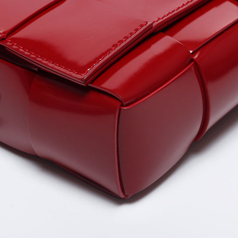 ボッテガヴェネタ BOTTEGAVENETA カセット イントレチャート PVC ショルダーバッグ レッド WS10313