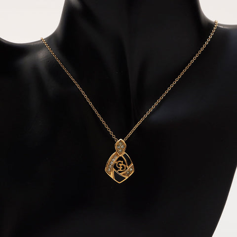Christian Dior CD Logo Collier Rhingestone Gold WS10318