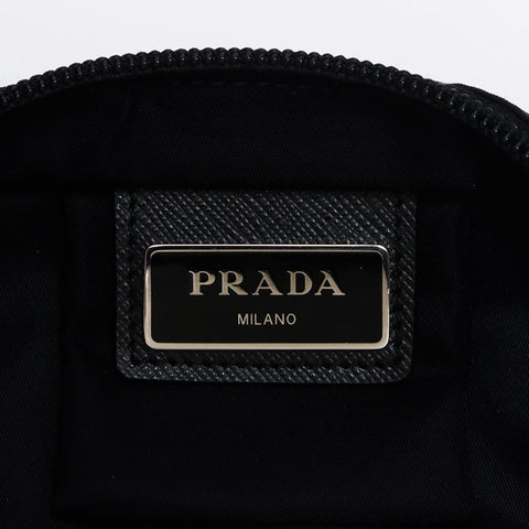 プラダ PRADA ロゴ 軽量 外ファスナー ショルダーバッグ ブラック WS10321