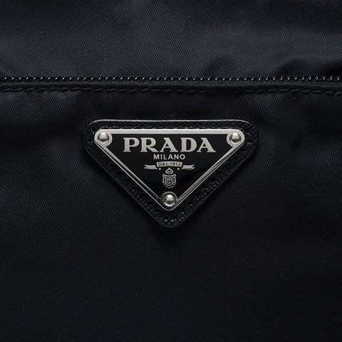 プラダ PRADA ロゴ 軽量 外ファスナー ショルダーバッグ ブラック WS10321