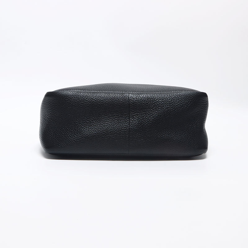 プラダ PRADA ロゴ シルバー金具 レザー ハンドバッグ ブラック