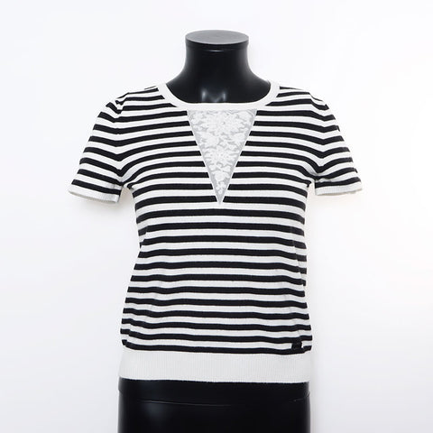 香奈儿香奈儿（Chanel Chanel）05p边框短袖衬衫尺寸：38针织黑色白色WS10334