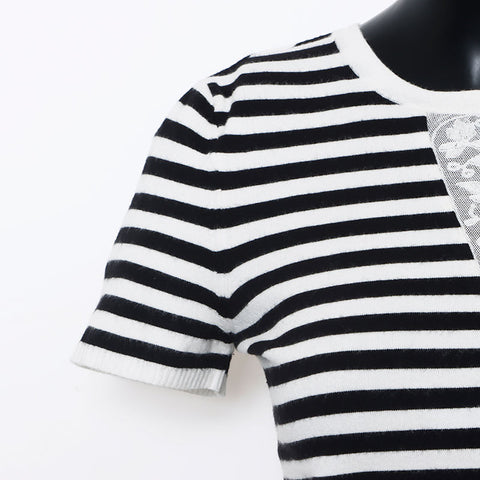 香奈儿香奈儿（Chanel Chanel）05p边框短袖衬衫尺寸：38针织黑色白色WS10334