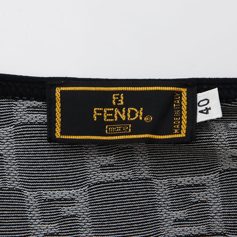 フェンディ FENDI ズッカ 総柄 ノースリーブ Size:40 ワンピース グレー WS10335