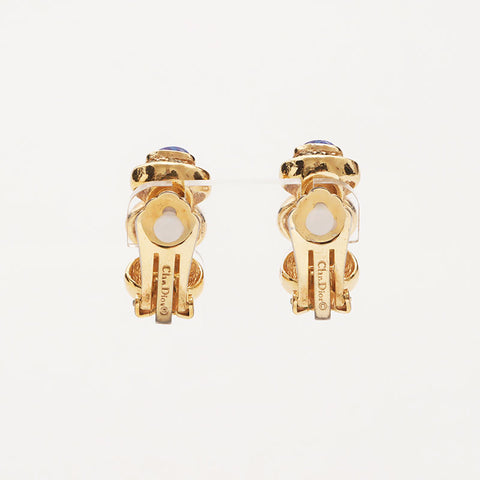 Christian Dior -Strass -Vintage -Ohrringe Gold X Blue WS10348