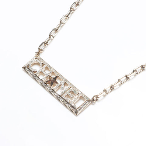 Chanel A17C徽标板石灰石项链金WS10358