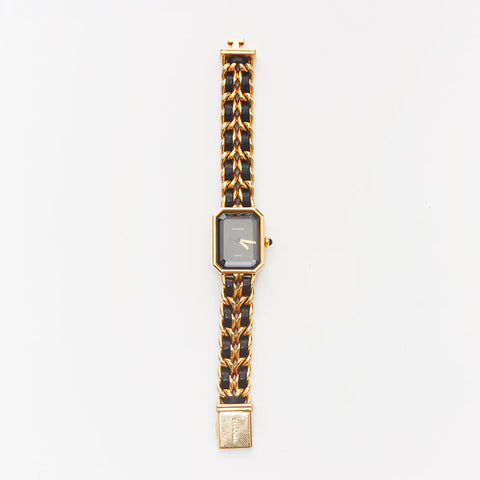 CHANEL Premiere Black Dial 0.8" Watches Gold black WS10362