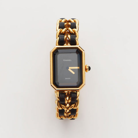 CHANEL Premiere Black Dial 0.8" Watches Gold black WS10362