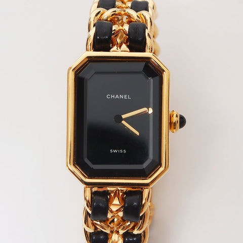 CHANEL Premiere Black Dial 0.8" Watches Gold black WS10363