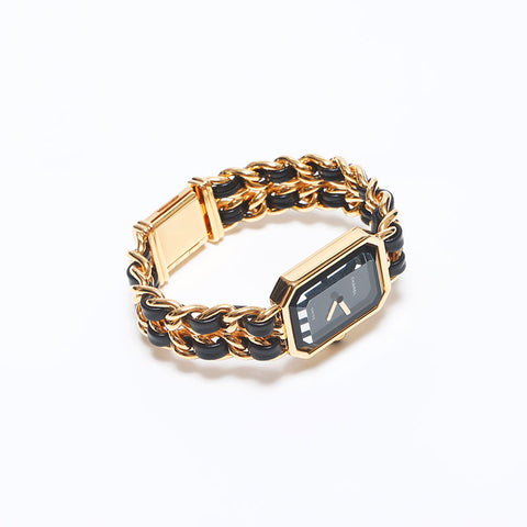 CHANEL Premiere Black Dial 0.8" Watches Gold black WS10363