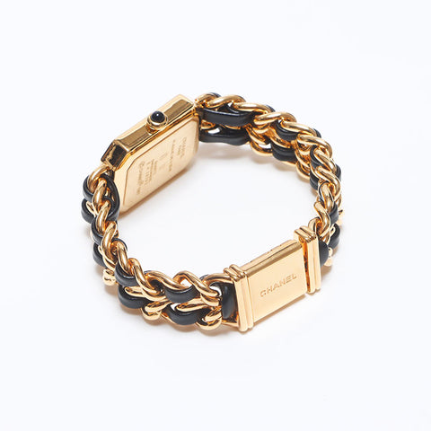 CHANEL Premiere Cadran Noir Taille S Montres Or noir WS10363