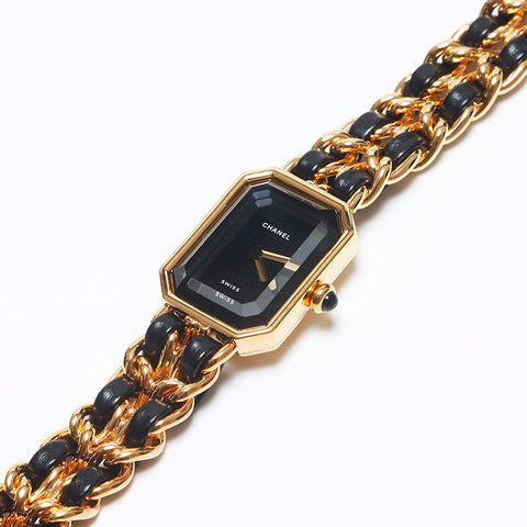 CHANEL Premiere Cadran Noir Taille S Montres Or noir WS10363