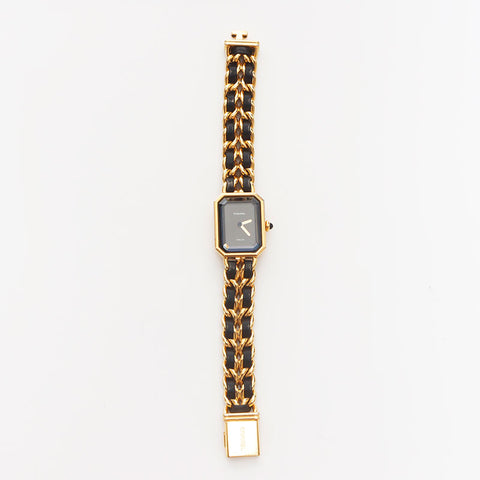 CHANEL Premiere Black Dial M Size Watches Gold black WS10364