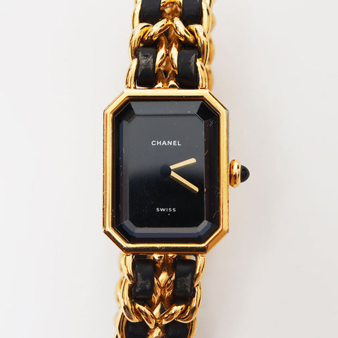 CHANEL Premiere Black Dial M Size Watches Gold black WS10364